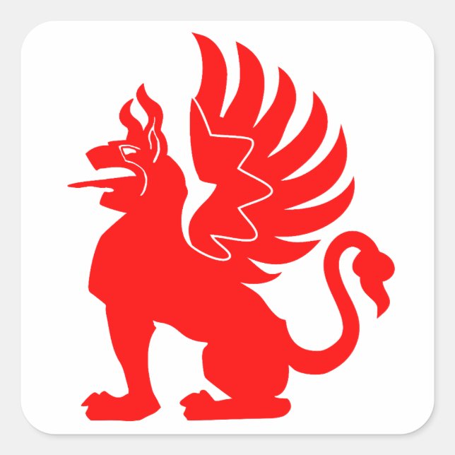 9. Staffel III./JG 26 Red Griffin 0B Insignia Square Sticker (Front)