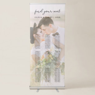 9 Table Photo Wedding Seat Chart Retractable Banner