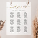 9 Tables 90 Guests Find Your Seat Seating Chart at Zazzle