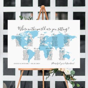 9 Tables Destinations World Map Seating Chart