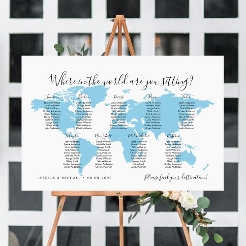 9 Tables Destinations World Map Seating Chart
