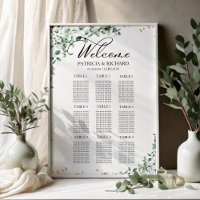 9 Tables Greenery Wedding Seating Chart