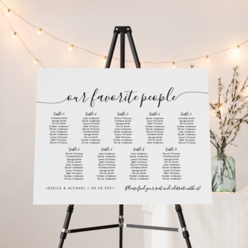 9 Tables Modern Our Favorite People Seating Chart Foam Board