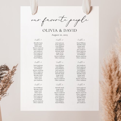 9 Tables Simple Our Favorite People Seating Chart