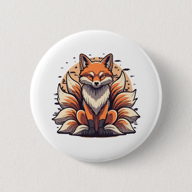 9 Tailed Fox Spirt Button (Front)
