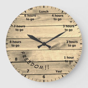 9 to 5 Work Hour Countdown to Freedom Wood Office Large Clock