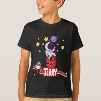 9 Today Space Themed Birthday T-Shirt