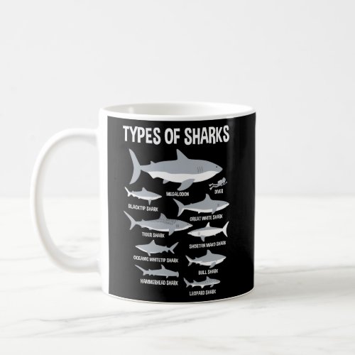 9 Types Of Sharks Educational Ocean Coffee Mug