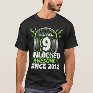 9 Unlocked Awesome 2012 Video Game 9th Birthday Gi T-Shirt