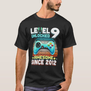 9 Unlocked Awesome 2012 Video Game 9Th Birthday Vi T-Shirt