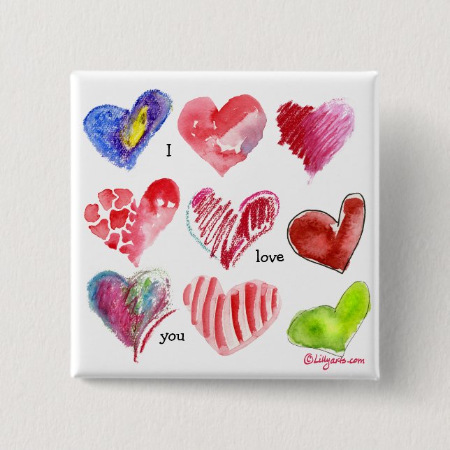 9 Valentine Hearts Pin (Front)