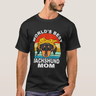 9 World's Best Dachshund Dad Vintage 596 T-Shirt