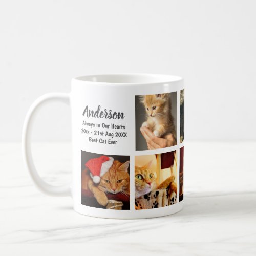 9 x Photo Collage Cat Lovers Custom Text Memorial Coffee Mug