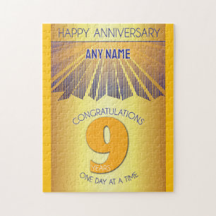 9 Year AA 12 Step Anniversary Personalized Jigsaw Puzzle