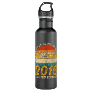9 Year Old 2016 Retro Awesome 9th Birthday Gift Stainless Steel Water Bottle