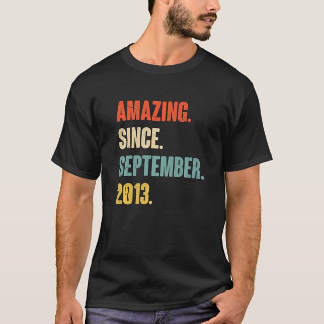 9 Year Old 9th Birthday  Amazing Since September 2 T-Shirt (Front)