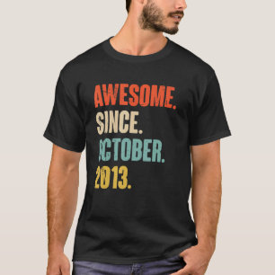 9 Year Old 9th Birthday Awesome Since October 201 T-Shirt