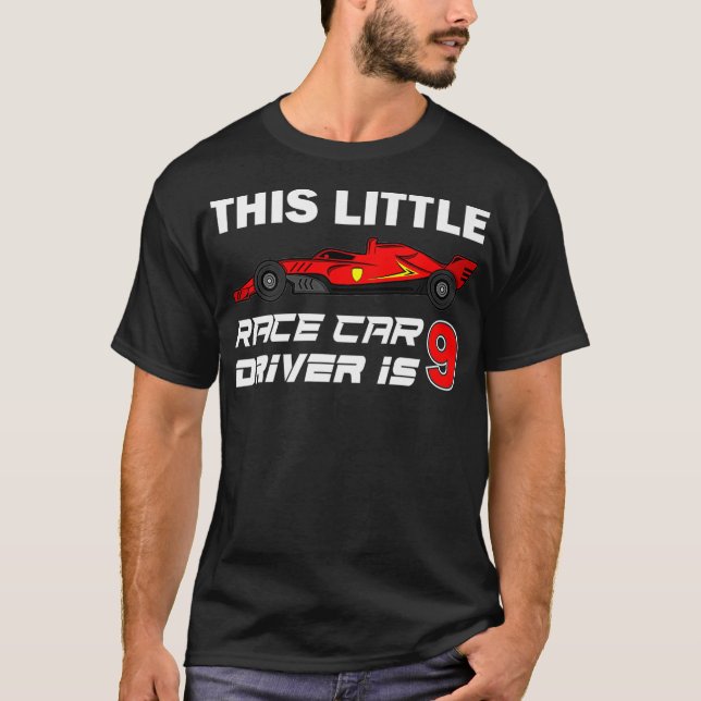 9 Year Old 9th Birthday Gift Boys Funny Kids Race  T-Shirt (Front)