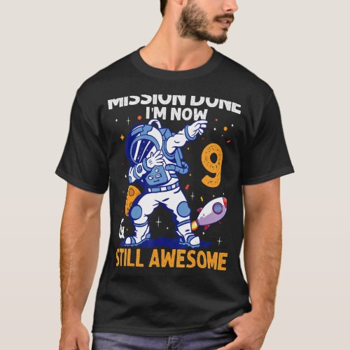 9 Year Old Astronaut Space Planet 9th Birthday Boy T_Shirt