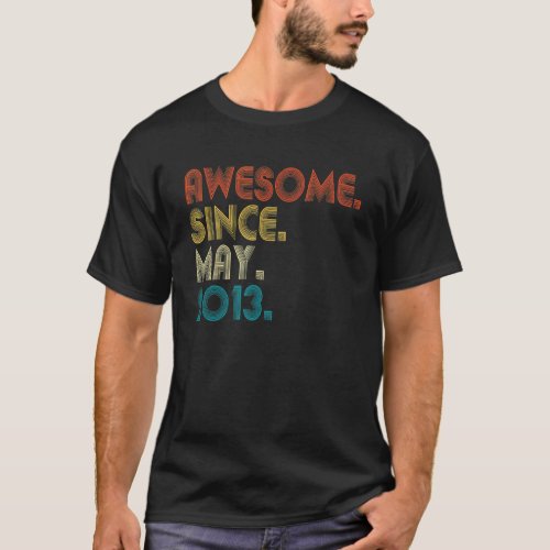 9 Year Old Awesome Since May 2013 9th Birthday  Bo T_Shirt