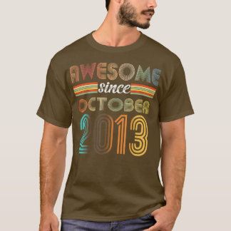 9 Year Old Awesome Since October 2013 9th Birthday T-Shirt