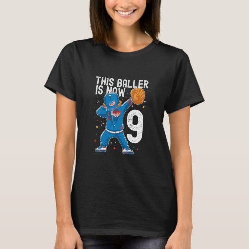 9 Year Old Baseball Birthday 9th Baller Player Boy T_Shirt
