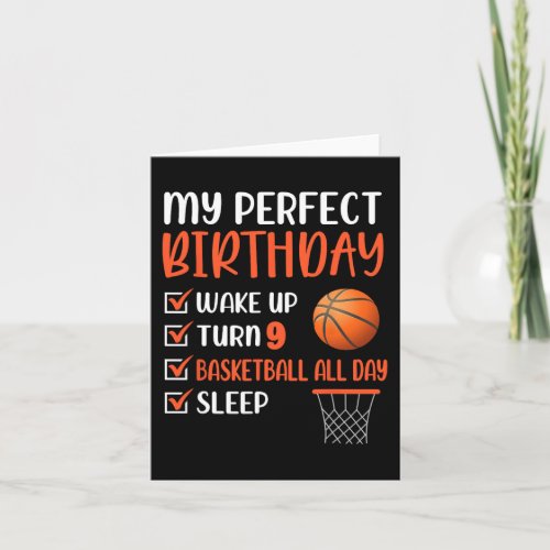 9 Year Old Basketball Birthday Party 9th Boy Bday  Card