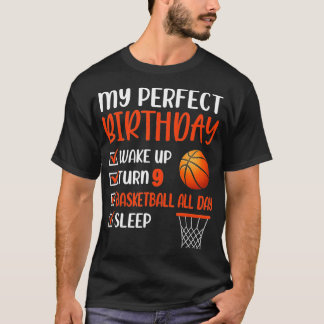 9 Year Old Basketball Birthday Party 9th Boy Bday T-Shirt