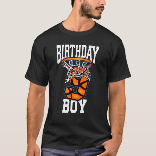 9 Year Old Birthday Boy Basketball 9th Bday Bball  T_Shirt