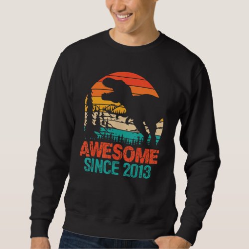 9 Year Old Boy Kids 9th Birthday Dinosaur Awesome  Sweatshirt