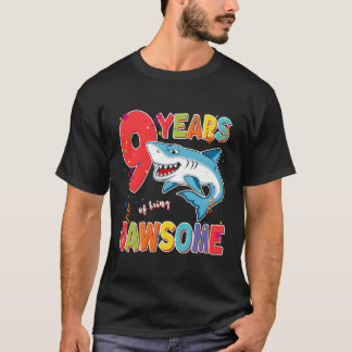 9 Year Old Boys Kids Jawsome Shark 9Th Nine Year B T-Shirt