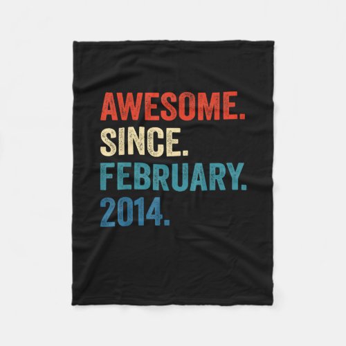 9 Year Old Gift Awesome Since February 2014 9th Bi Fleece Blanket