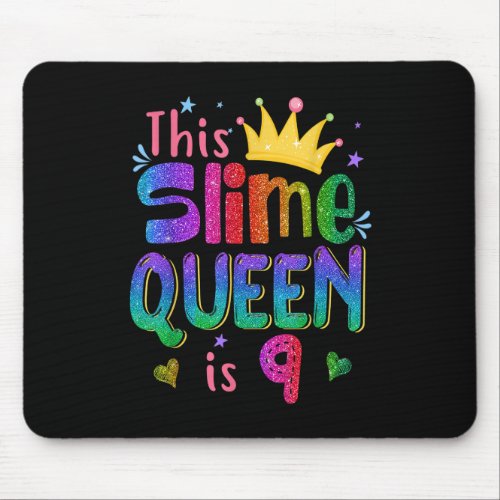 9 Year Old Gift This slime queen is 9th Birthday G Mouse Pad