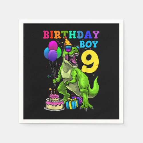 9 Year Old Gifts 9th Birthday Boy Rawr Im 9 T Rex Napkins