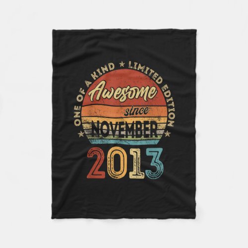 9 Year Old Gifts Awesome Since November 2013 9th B Fleece Blanket