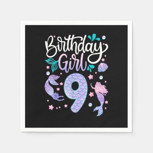 9 Year Old Gifts Birthday Girl Kids 9th Birthday M Napkins