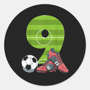 9 year old Gifts Dabbing boy Soccer Player 9th bir Classic Round Sticker