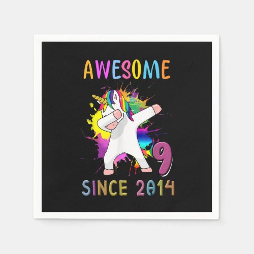 9 Year Old Gifts Girls Teens Dabbing Unicorn 9th B Napkins