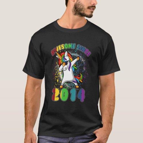 9 Year Old Gifts Girls Teens Dabbing Unicorn 9th B T_Shirt