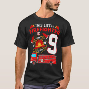 9 Year Old It's My 9th Birthday Boy Fire Truck Fir T-Shirt