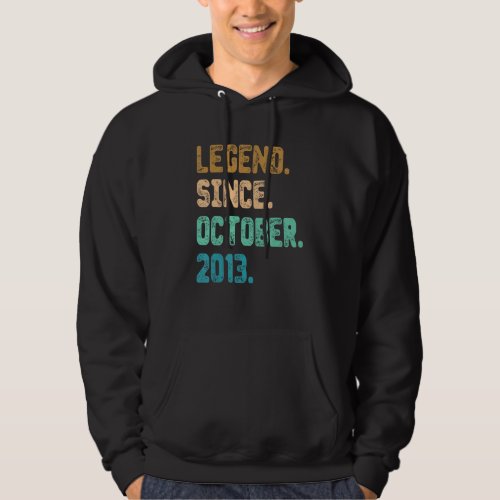 9 Year Old Legend Since October 2013 9th Birthday  Hoodie