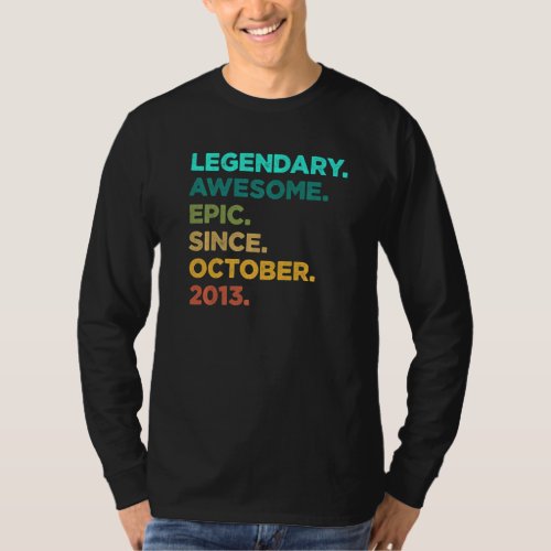 9 Year Old  Legend Since October 2013 9th Birthday T_Shirt