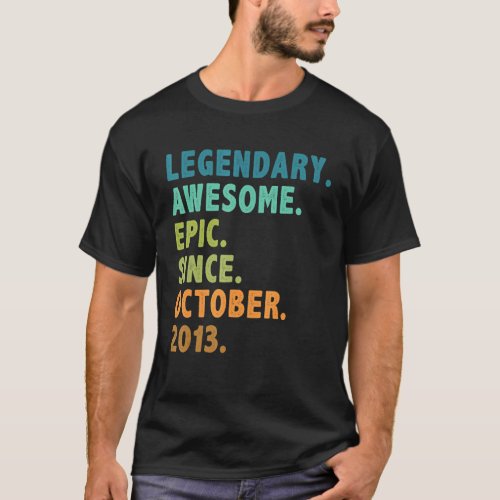 9 Year Old  Legend Since October 2013 9th Birthday T_Shirt