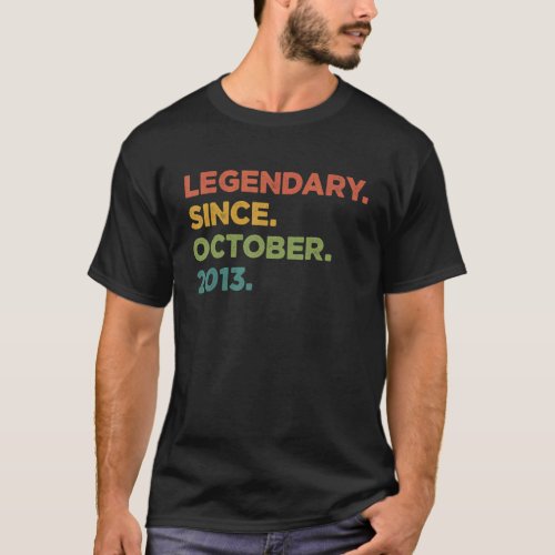 9 Year Old  Legend Since October 2013 9th Birthday T_Shirt