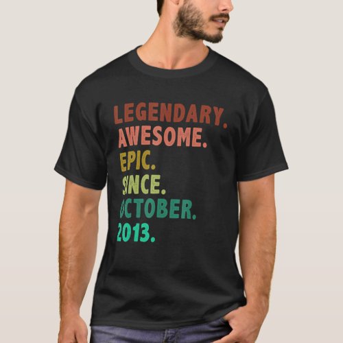 9 Year Old  Legend Since October 2013 9th Birthday T_Shirt