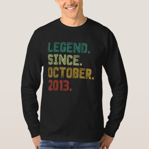 9 Year Old  Legend Since October 2013 9th Birthday T_Shirt