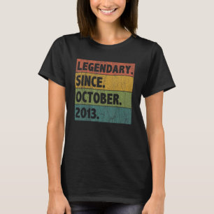 9 Year Old Legend Since October 2013 9th Birthday T-Shirt