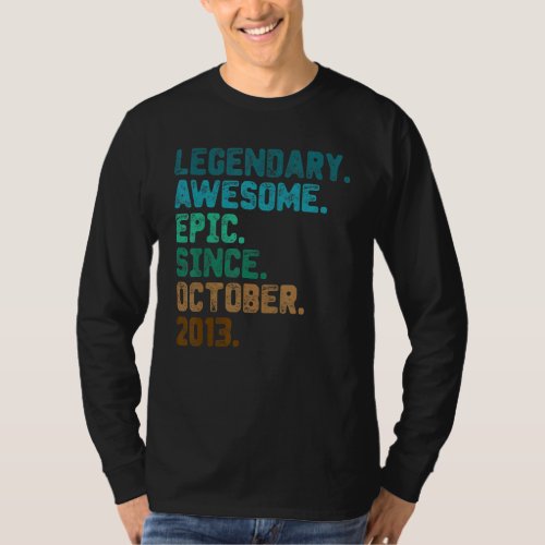 9 Year Old  Legend Since October 2013 9th Birthday T_Shirt