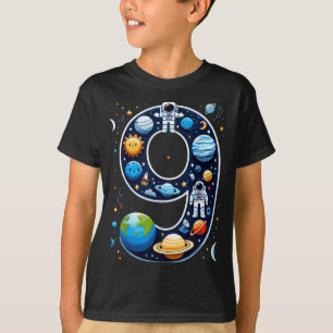 9 Year Old Outer Space Astronaut 9th Birthday Boy T-Shirt