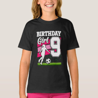 9 Year Old Soccer Birthday Party Theme T-Shirt